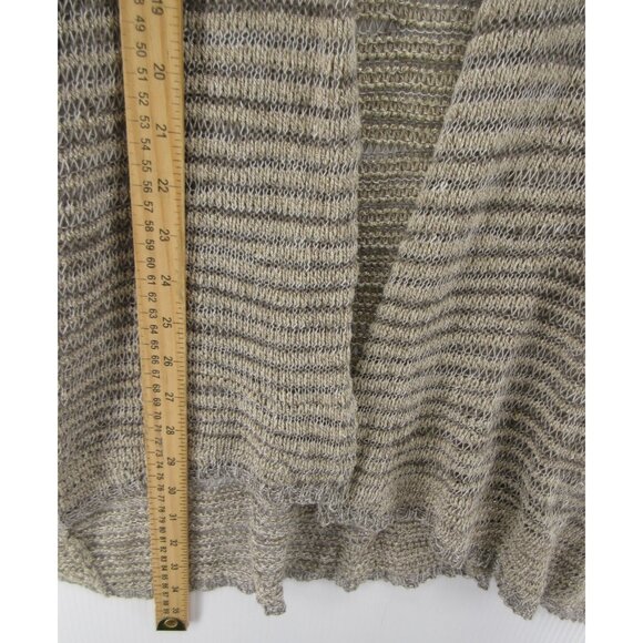 Eileen Fisher Sweater XL Linen Open Cardigan Sheer Metallic Tunic - Picture 5 of 11